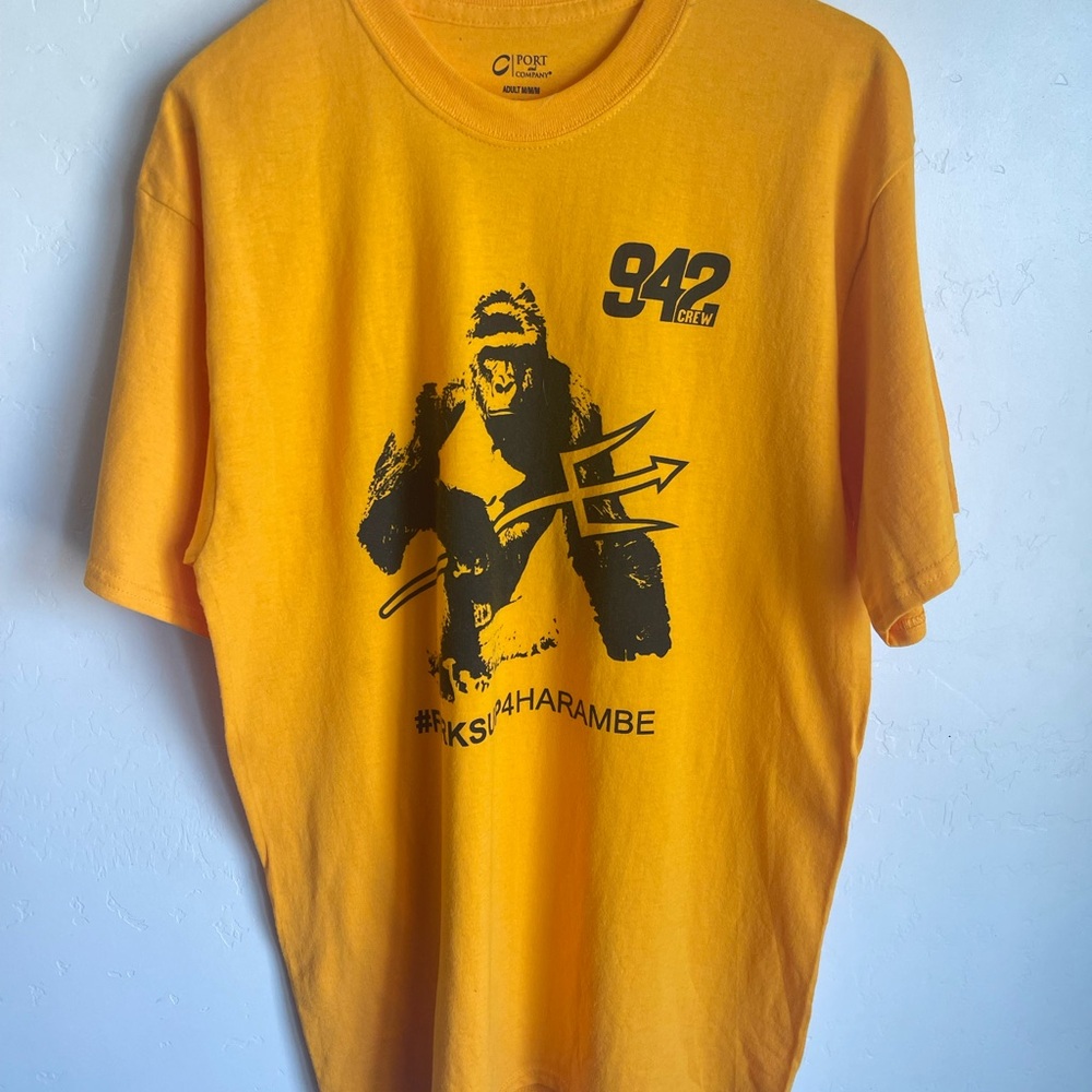 Port and Company Men's Orange Graphic Tee
